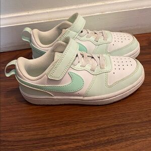 Nike Court Borough Low Recraft Sneakers White & Light Green Youth Size US 11C